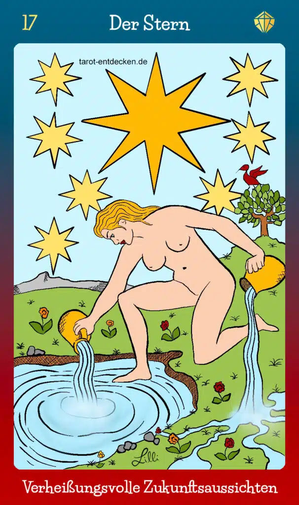 Tarotkarte der Stern Nr. 17 im Tarot mit Bedeutung