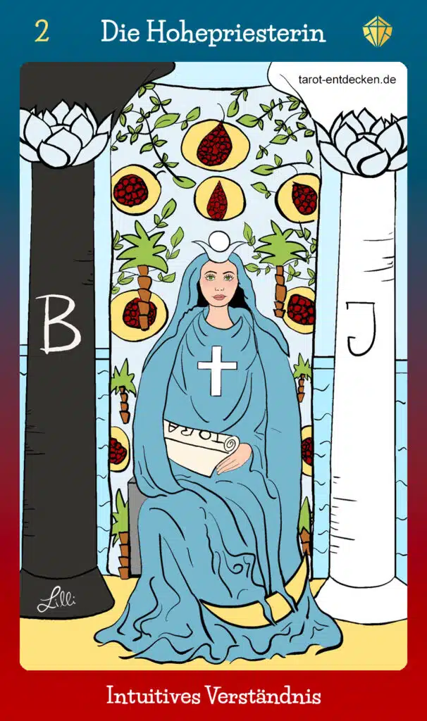 Tarotkarte "Die Hohepriesterin" im Tarot