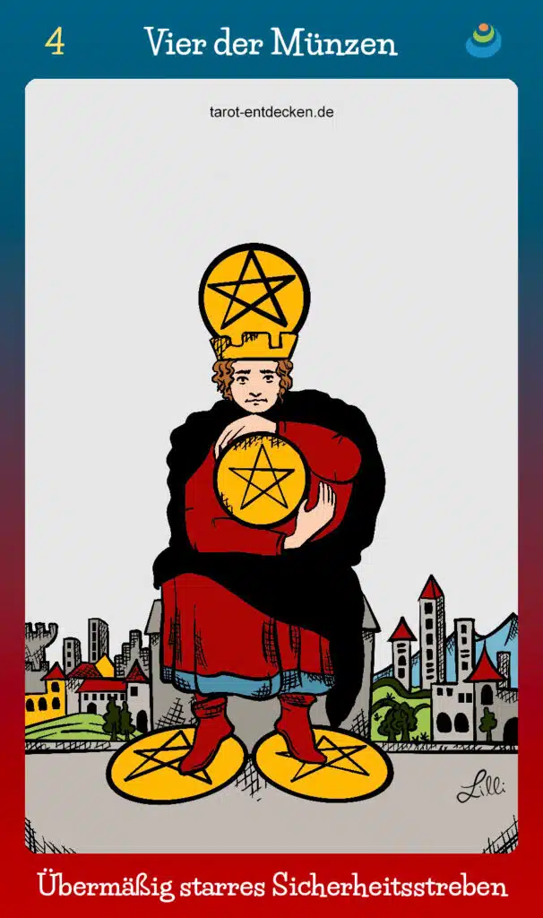 Tarotkarte Vier der Münzen